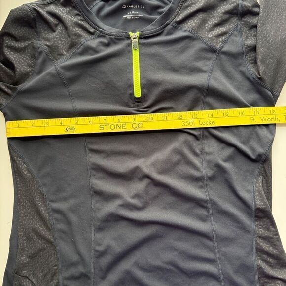 Fabletics Long Sleeve Quarter Zip Training Activewear Top Charcoal Gray Large - Picture 7 of 8